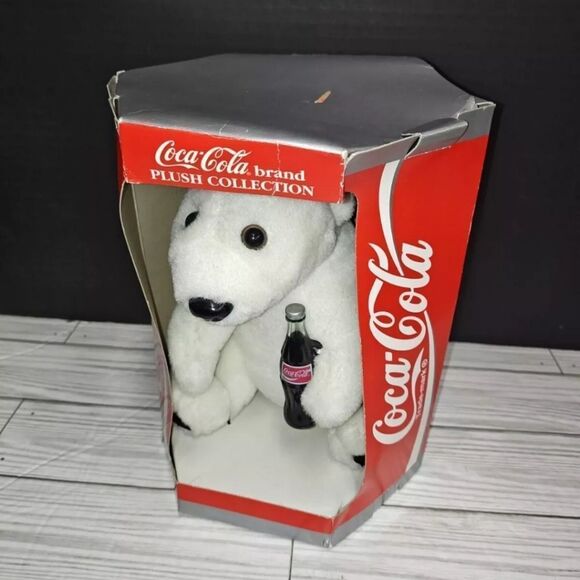 Coca Cola Vintage Polar Bear Plush & Watch By Cavanagh With Santa Graphic 1999 - Picture 9 of 9